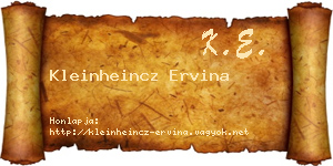 Kleinheincz Ervina névjegykártya